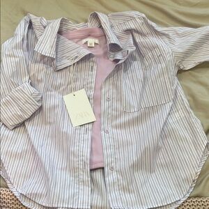 Zara Kids Pastel Striped Button-Down Shirt